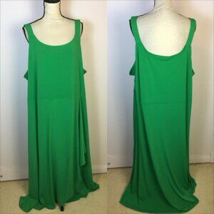 New! BROOKE SHIELDS Timeless Maxi Tank Dress 3X Green Knit Sleeveless